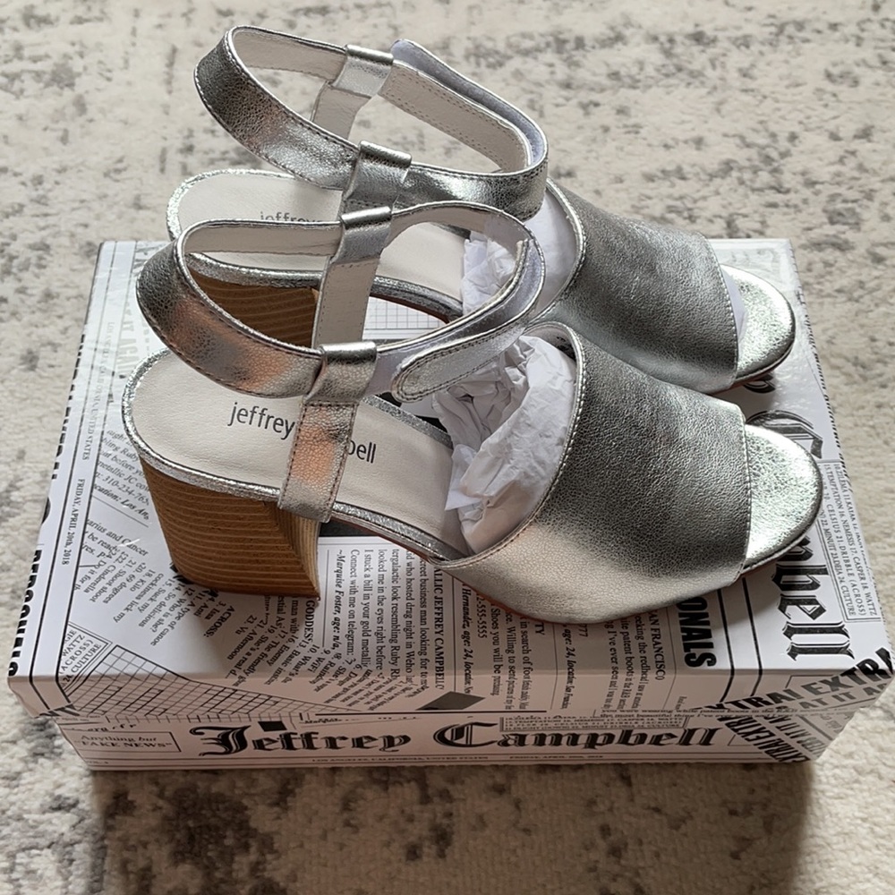 Jeffrey Campbell Silver Sandals 9